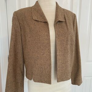 Vintage Ann May Brown Woven Silk Jacket